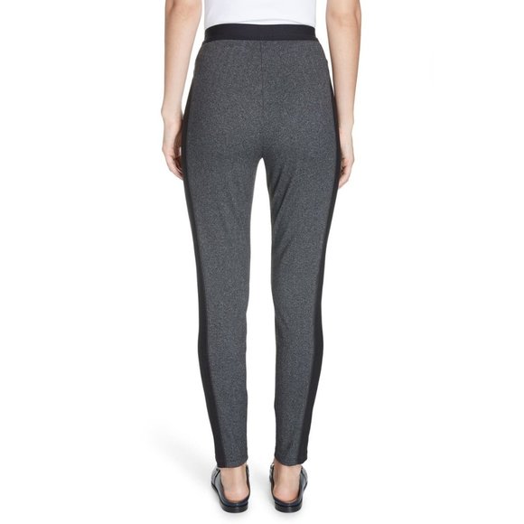 NWT Womens Size XXS Eileen Fisher Black Grey Contrast Panel Tweed Leggings - Picture 4 of 6
